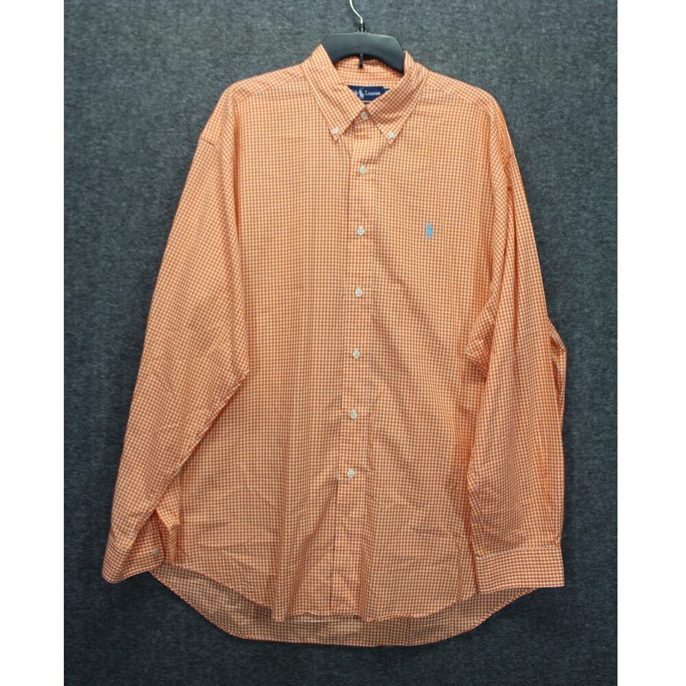 Ralph Lauren Blake Shirt Mens XL Orange Gingham Check